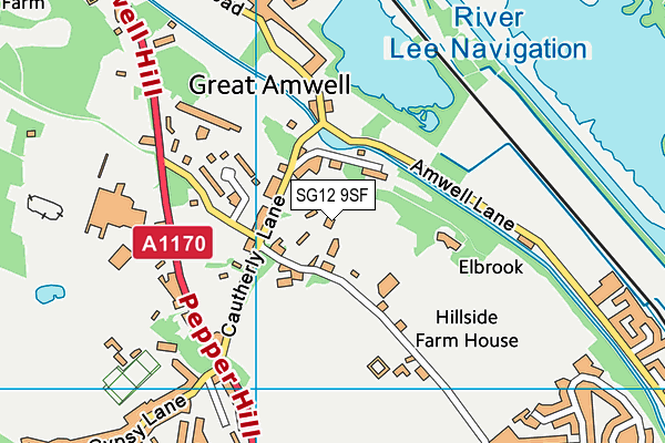 SG12 9SF map - OS VectorMap District (Ordnance Survey)