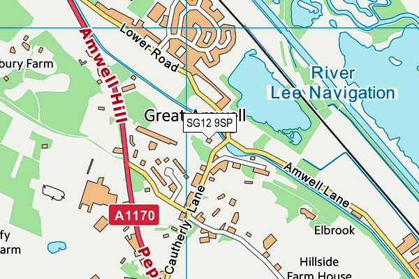 SG12 9SP map - OS VectorMap District (Ordnance Survey)