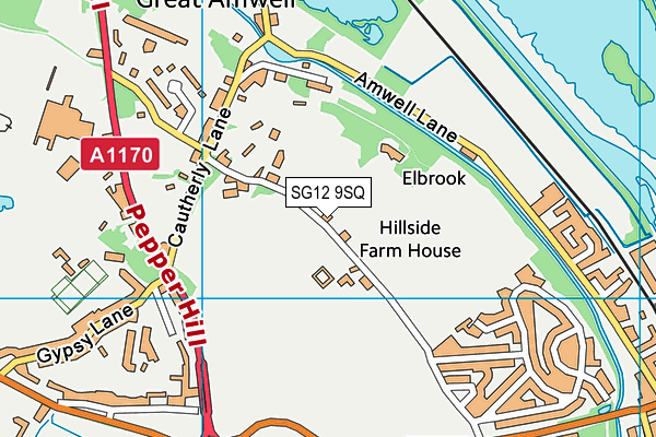 SG12 9SQ map - OS VectorMap District (Ordnance Survey)