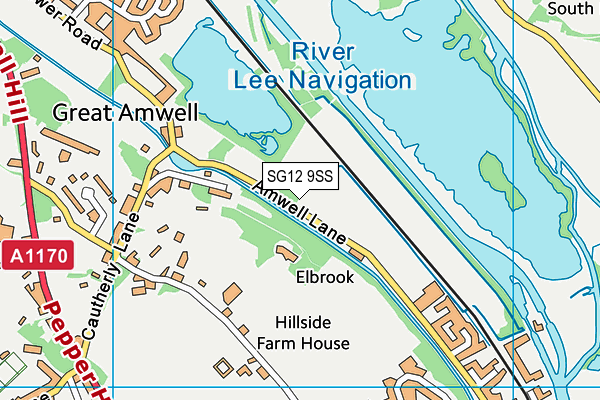 SG12 9SS map - OS VectorMap District (Ordnance Survey)