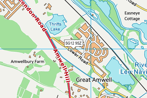 SG12 9SZ map - OS VectorMap District (Ordnance Survey)