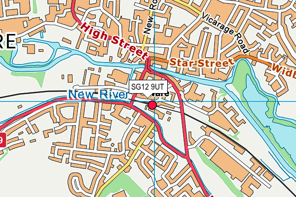 SG12 9UT map - OS VectorMap District (Ordnance Survey)