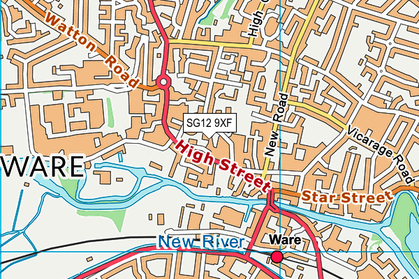 SG12 9XF map - OS VectorMap District (Ordnance Survey)
