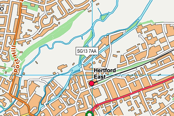 SG13 7AA map - OS VectorMap District (Ordnance Survey)