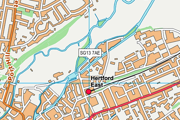 SG13 7AE map - OS VectorMap District (Ordnance Survey)