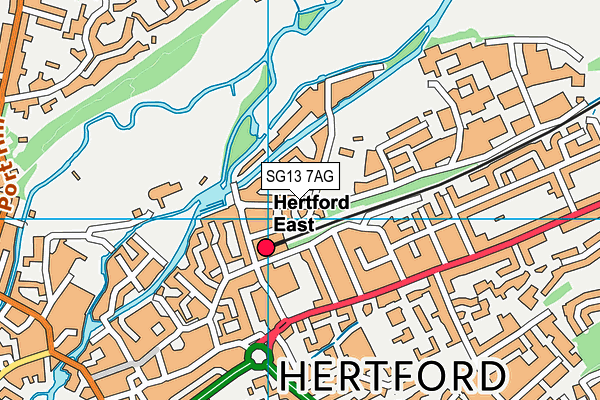 SG13 7AG map - OS VectorMap District (Ordnance Survey)