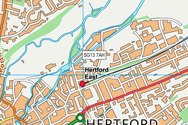 SG13 7AH map - OS VectorMap District (Ordnance Survey)