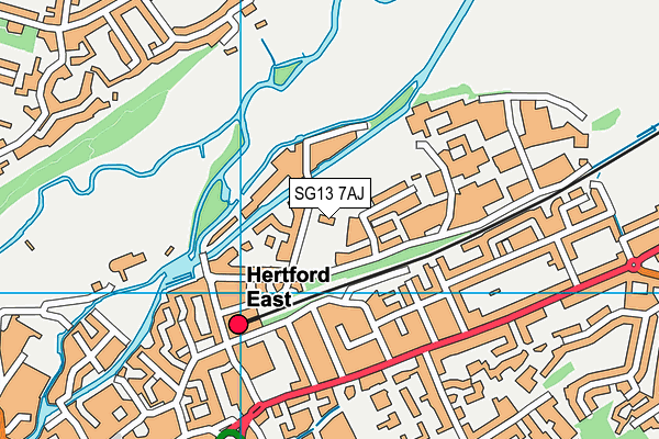 SG13 7AJ map - OS VectorMap District (Ordnance Survey)