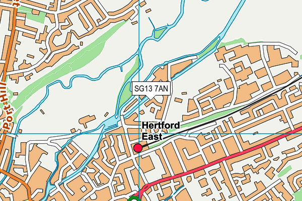 SG13 7AN map - OS VectorMap District (Ordnance Survey)