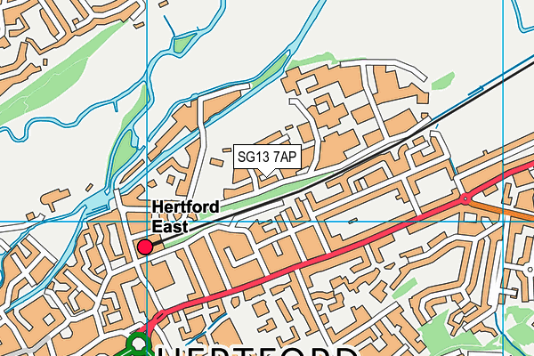 SG13 7AP map - OS VectorMap District (Ordnance Survey)