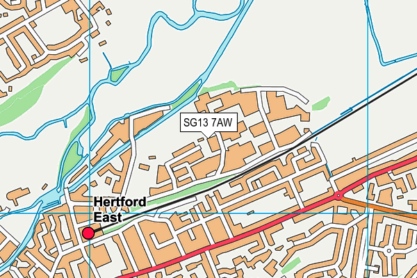 SG13 7AW map - OS VectorMap District (Ordnance Survey)