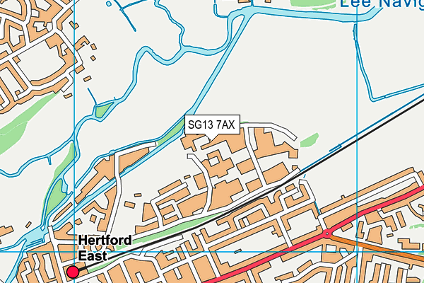 SG13 7AX map - OS VectorMap District (Ordnance Survey)