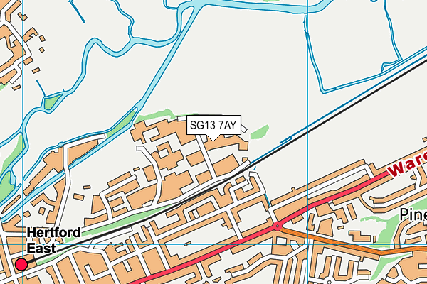 SG13 7AY map - OS VectorMap District (Ordnance Survey)