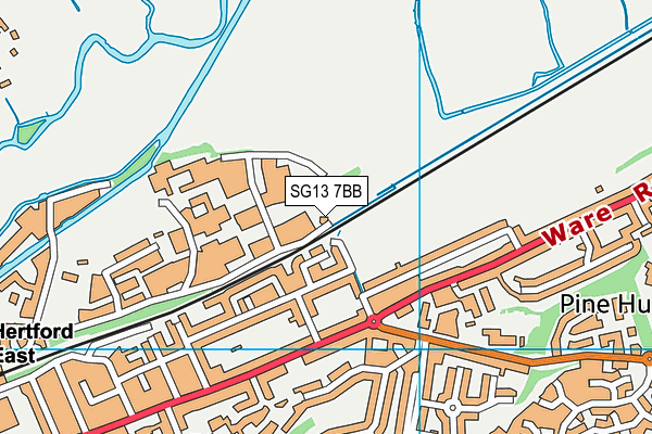 SG13 7BB map - OS VectorMap District (Ordnance Survey)