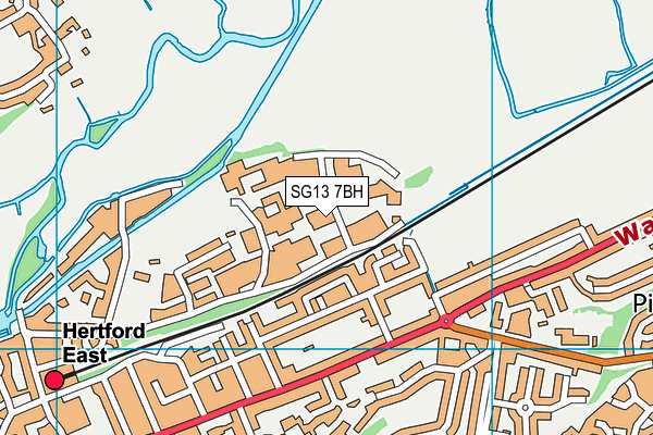 SG13 7BH map - OS VectorMap District (Ordnance Survey)