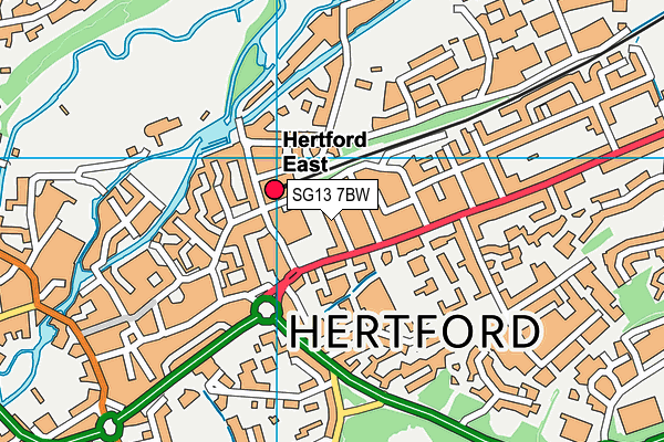 SG13 7BW map - OS VectorMap District (Ordnance Survey)