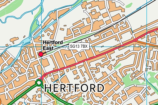 SG13 7BX map - OS VectorMap District (Ordnance Survey)