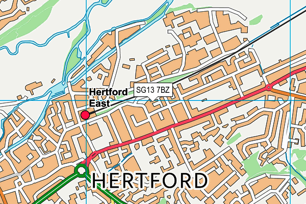 SG13 7BZ map - OS VectorMap District (Ordnance Survey)