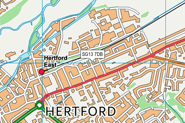 SG13 7DB map - OS VectorMap District (Ordnance Survey)