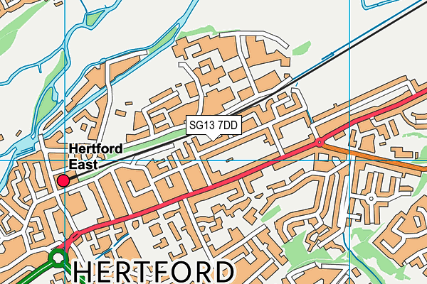 SG13 7DD map - OS VectorMap District (Ordnance Survey)