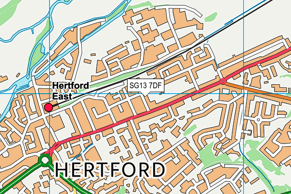 SG13 7DF map - OS VectorMap District (Ordnance Survey)