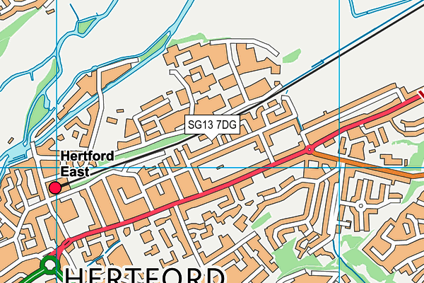 SG13 7DG map - OS VectorMap District (Ordnance Survey)