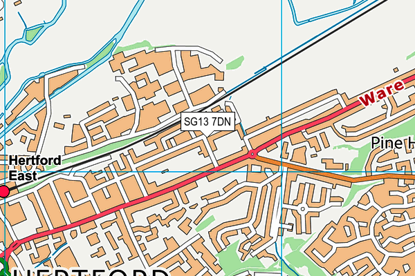 SG13 7DN map - OS VectorMap District (Ordnance Survey)