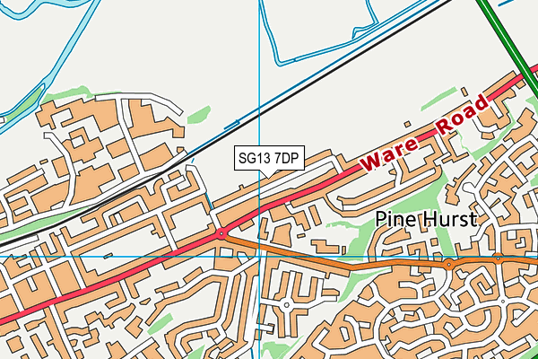 SG13 7DP map - OS VectorMap District (Ordnance Survey)