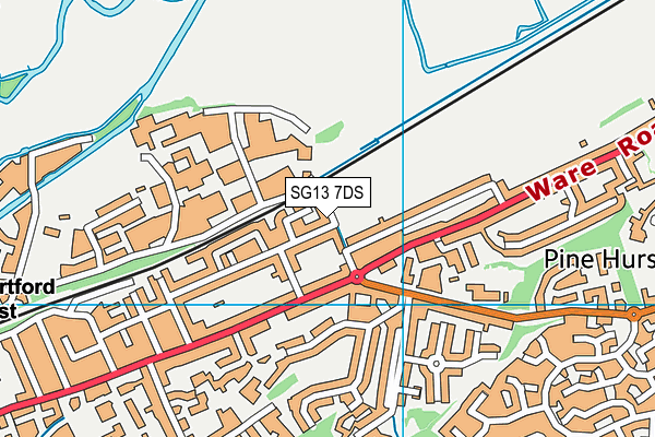 SG13 7DS map - OS VectorMap District (Ordnance Survey)