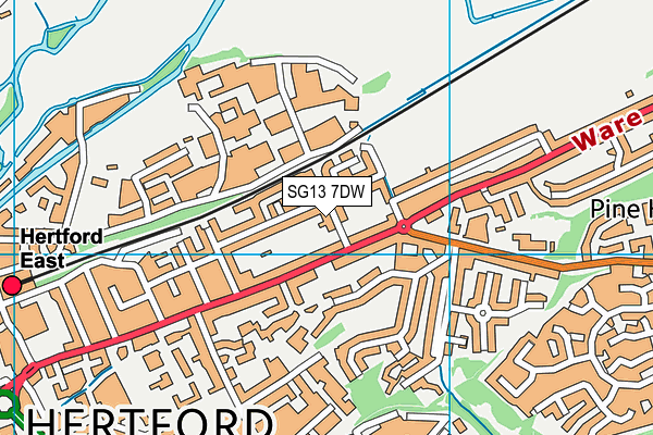 SG13 7DW map - OS VectorMap District (Ordnance Survey)