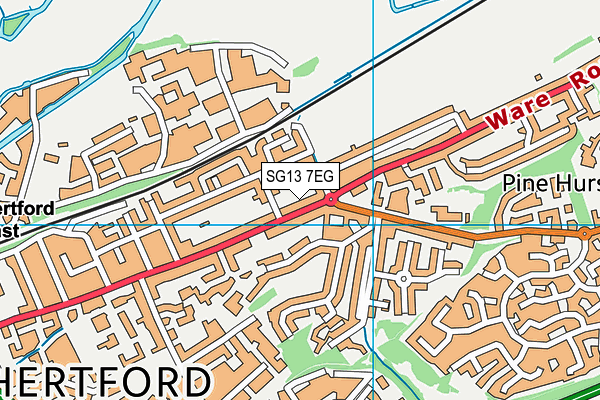SG13 7EG map - OS VectorMap District (Ordnance Survey)