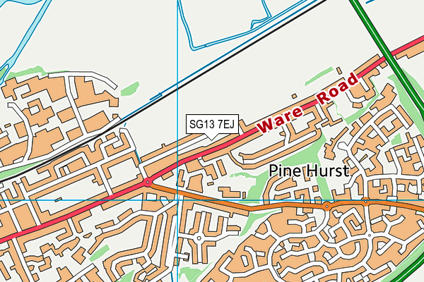 SG13 7EJ map - OS VectorMap District (Ordnance Survey)