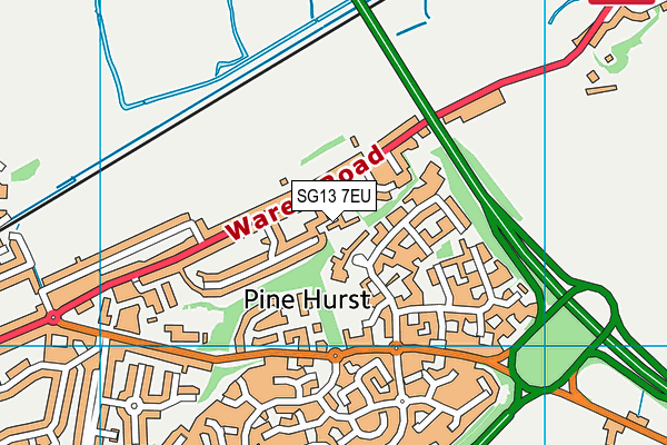 SG13 7EU map - OS VectorMap District (Ordnance Survey)