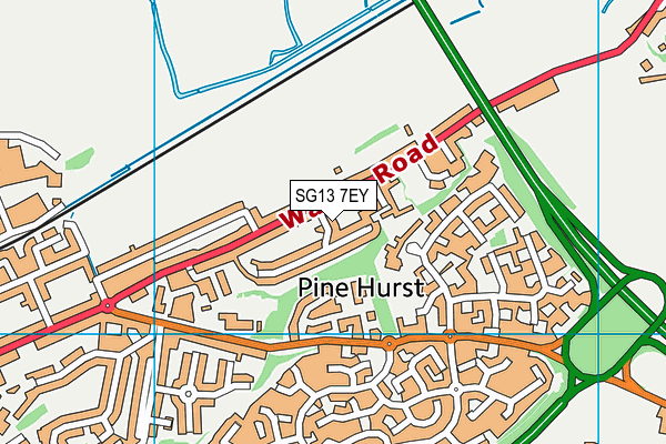 SG13 7EY map - OS VectorMap District (Ordnance Survey)