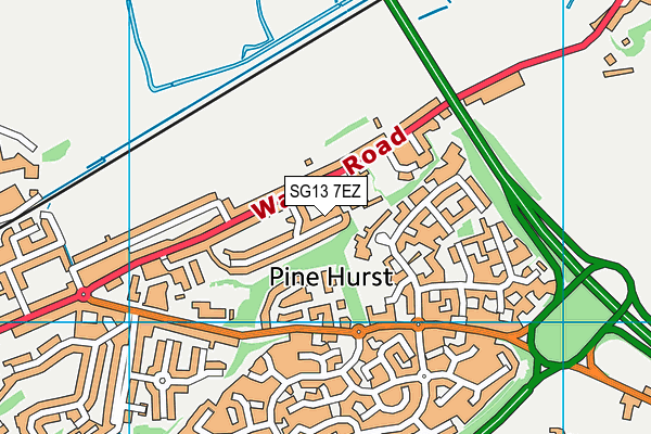 SG13 7EZ map - OS VectorMap District (Ordnance Survey)