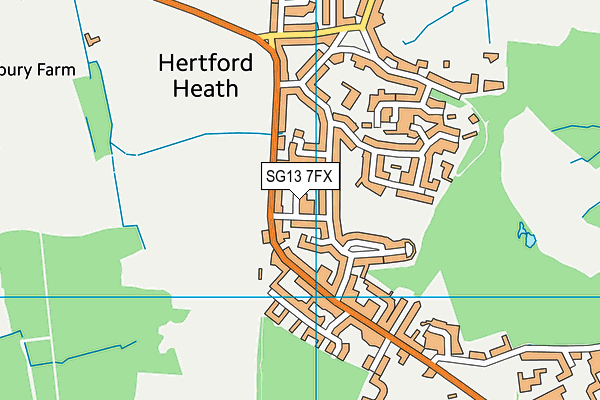 SG13 7FX map - OS VectorMap District (Ordnance Survey)