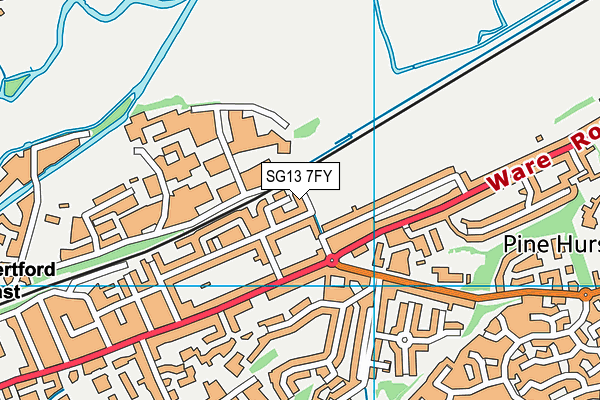 SG13 7FY map - OS VectorMap District (Ordnance Survey)