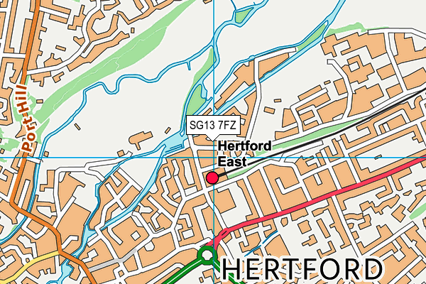 SG13 7FZ map - OS VectorMap District (Ordnance Survey)