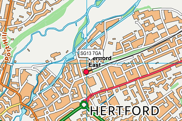 SG13 7GA map - OS VectorMap District (Ordnance Survey)