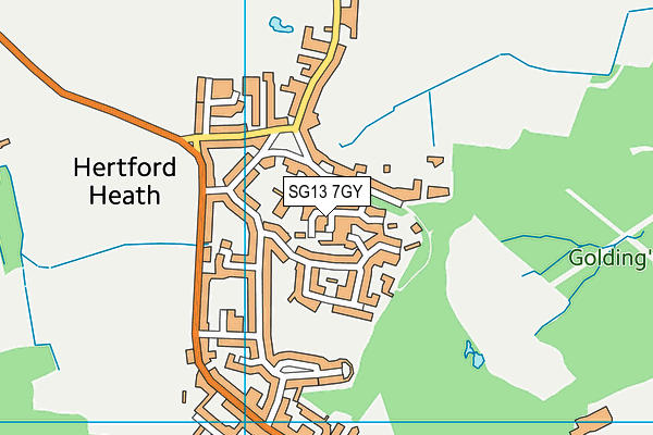 SG13 7GY map - OS VectorMap District (Ordnance Survey)