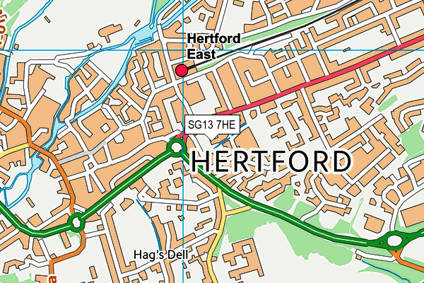 SG13 7HE map - OS VectorMap District (Ordnance Survey)