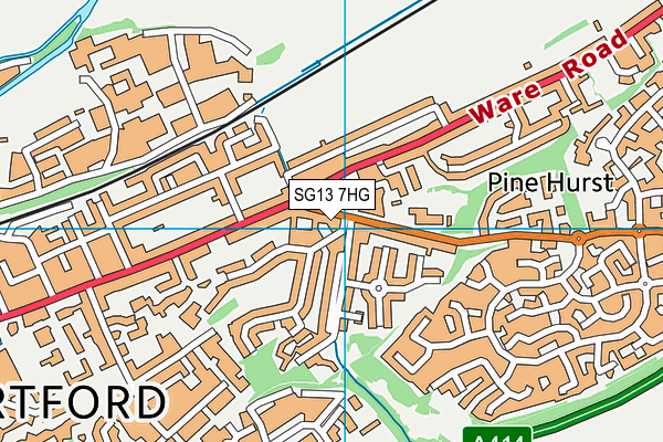 SG13 7HG map - OS VectorMap District (Ordnance Survey)