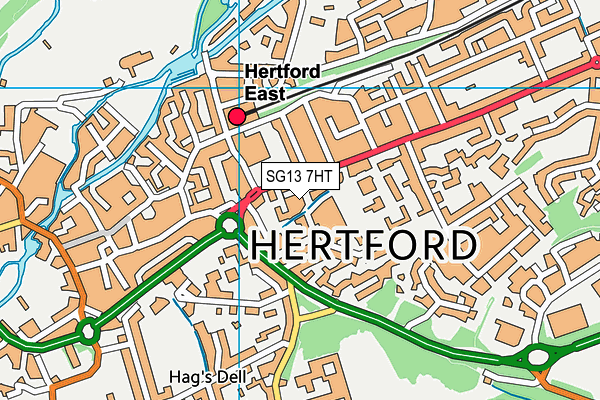 SG13 7HT map - OS VectorMap District (Ordnance Survey)