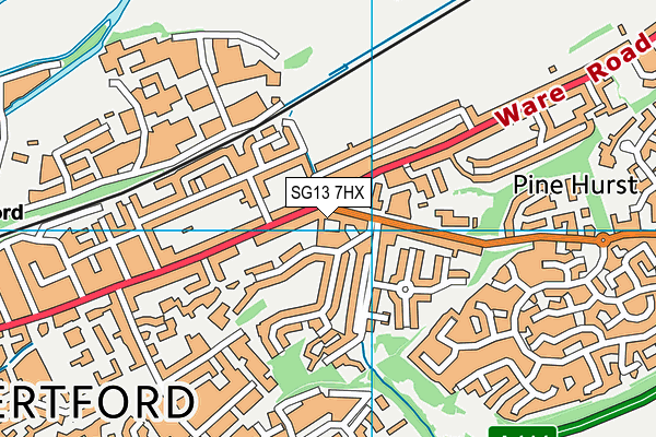 SG13 7HX map - OS VectorMap District (Ordnance Survey)