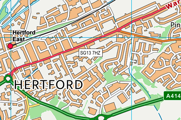 SG13 7HZ map - OS VectorMap District (Ordnance Survey)