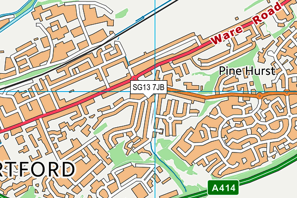 SG13 7JB map - OS VectorMap District (Ordnance Survey)