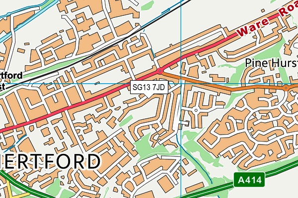 SG13 7JD map - OS VectorMap District (Ordnance Survey)
