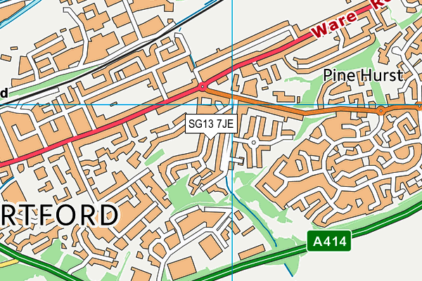 SG13 7JE map - OS VectorMap District (Ordnance Survey)