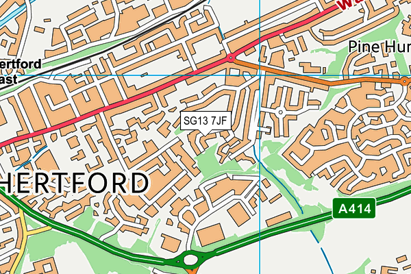 SG13 7JF map - OS VectorMap District (Ordnance Survey)