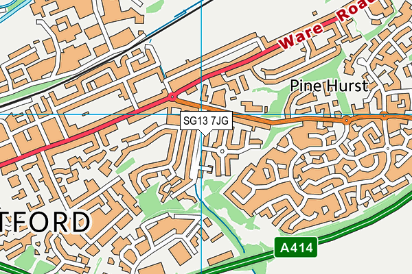 SG13 7JG map - OS VectorMap District (Ordnance Survey)